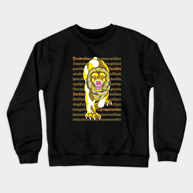 Golden Lion Crewneck Sweatshirt by ManicMonkeyPix